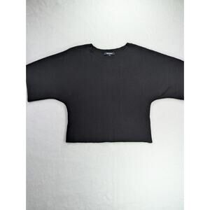 Ellen Tracy Size Small Black Ribbed Dolman 3/4 Sleeve Sweater/Topper